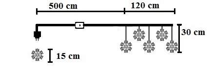 60LED, 1,2m+5m , 2,4W, IP44, modro biela