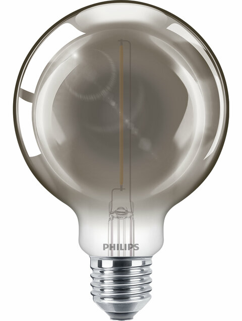 Guľatá žiarovka Vintage FILAMENT LED E27 2W/11W 1800K teplá biela SMOKY 100lm