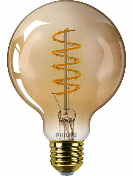 Guľatá žiarovka Vintage FILAMENT LED E27 4W/25W 1800K teplá biela GOLD 250lm stmievateľná