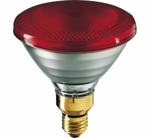 Infra žiarovka - priemysel PAR38 175W E27 230V červená