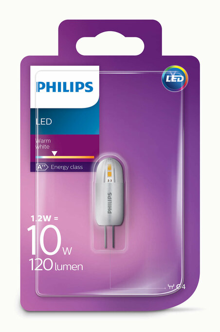 LED kapsulová žiarovka G4 1,2W/10W 12V 2700K teplá biela 120lm