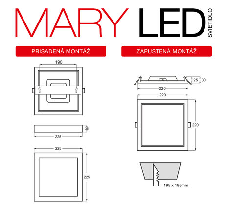 Mary LED 2v1, 18W, 1500lm, IP20, 3000K