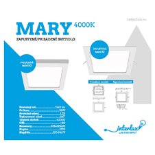 Mary LED 2v1, 18W, 1500lm, IP20, 4000K Mary 2v1 studená biela
