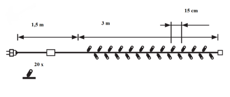 Svetelná reťaz - Vločky 20L, 3,5W, IP20