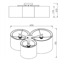 TRIO 611490332 BURTON, excl. 3x E27 · max. 40W